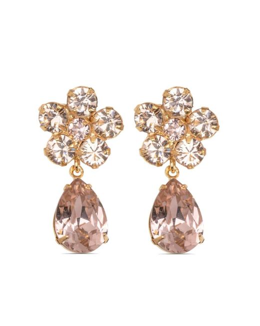 Jennifer Behr Pink 18kt Gold Plated Janna Crystal Drop Earrings