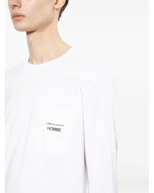 Comme des Garçons White Logo-Print T-Shirt for men