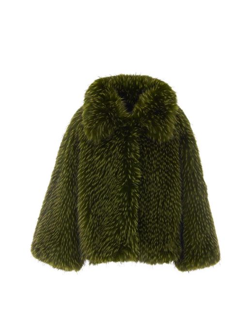 Essentiel Antwerp Green Faux-Fur Coat