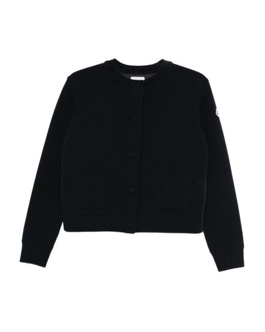 Moncler Women's Black Quilted-Panel Cardigan