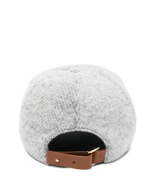 Lorena Antoniazzi White Leather-Strap Baseball Cap