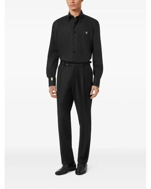 Billionaire Black Logo-Patch Shirt for men