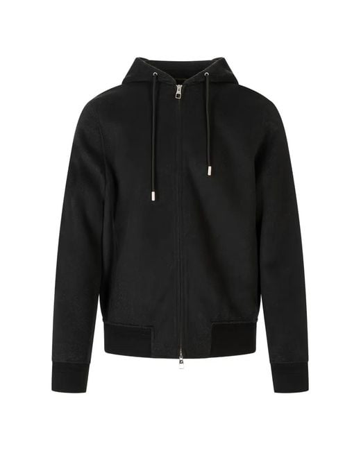 Montecore Black Hooded Zip-Up Jacket for men