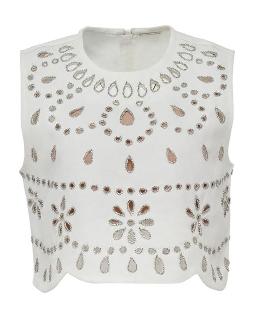 Alexis White Verziertes Tavy Oberteil mit Cut-Out