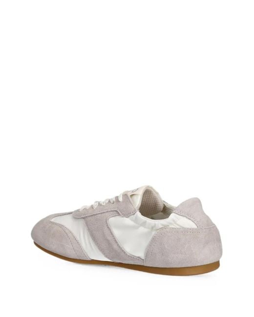 Liu Jo White Suede-Panelled Logo-Patch Sneakers