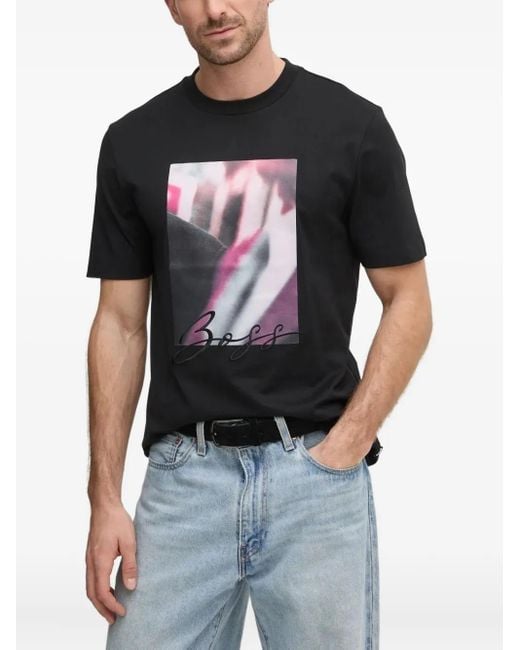 T-Shirt À Imprimé Graphique Boss pour homme en coloris Black