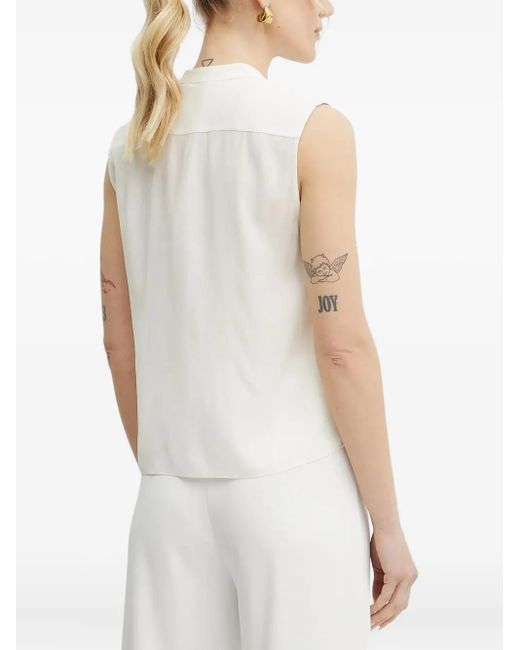 Patrizia Pepe White Sleeveless Blouse
