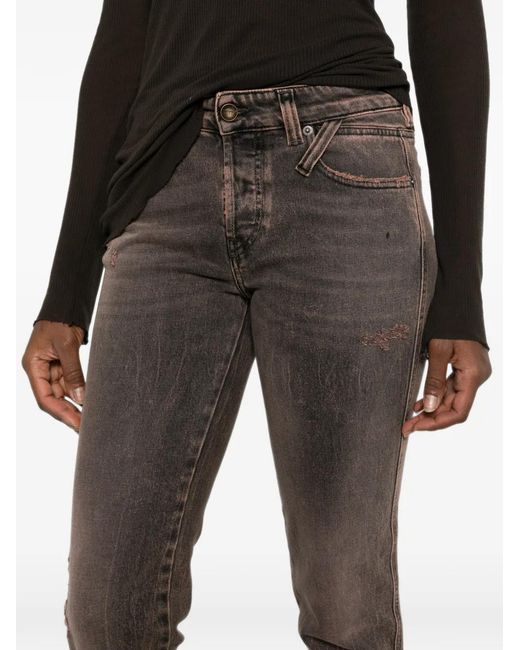 DIESEL Gray Distressed Faded Jeans