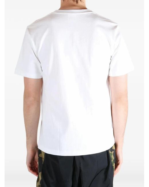 A Bathing Ape White T-Shirt À Imprimé Camouflage for men