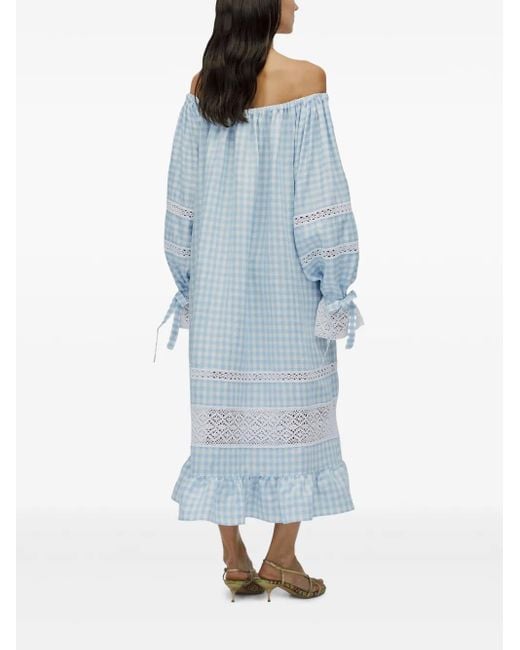 Abito Midi A Quadri di Sleeper in Blue