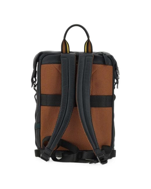 Scharlau Black Ronja Leather Backpack for men