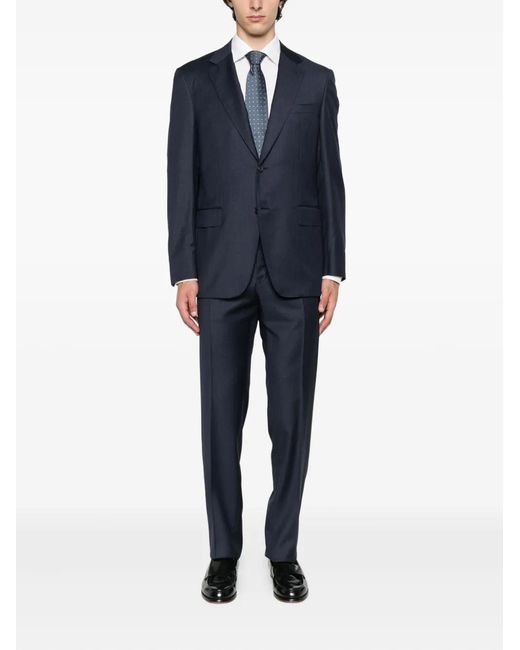 Canali Blue Checked Two-Button Suit for men
