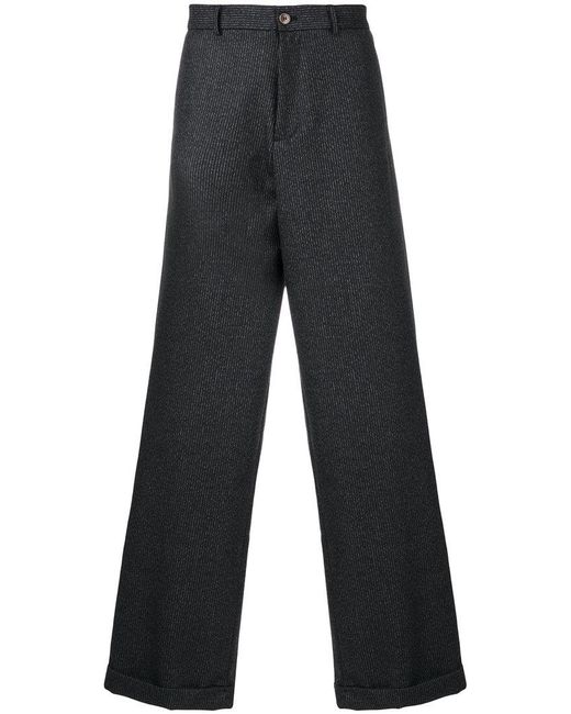 Societe Anonyme Gray Oxford Bags Pants for men