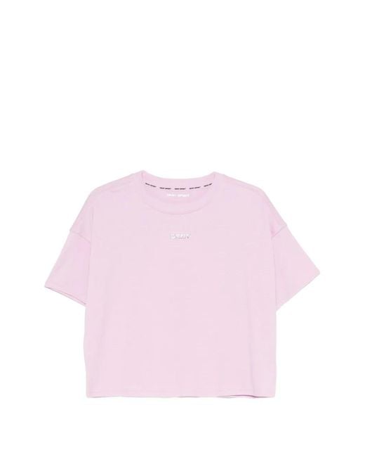 DKNY Pink Logo-Plaque T-Shirt