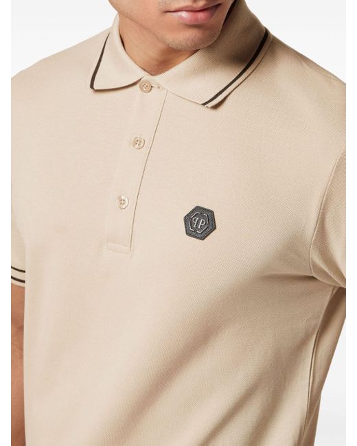 Polo en coton à logo appliqué Philipp Plein pour homme en coloris Natural