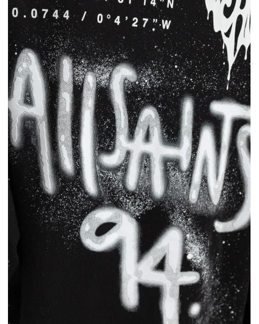 AllSaints Black Bomberjacke mit Herz-Print