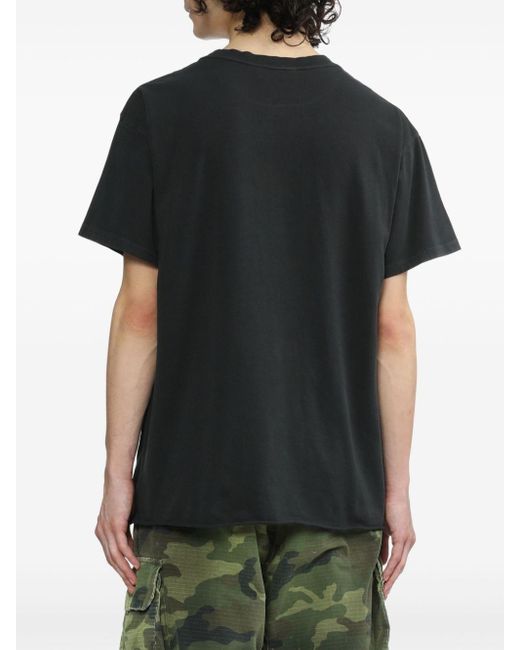 424 Black Round-neck Short-sleeve T-shirt for men