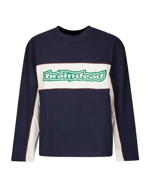 Brain Dead Sweatshirt Mit Langer Stickerei in Blue für Herren
