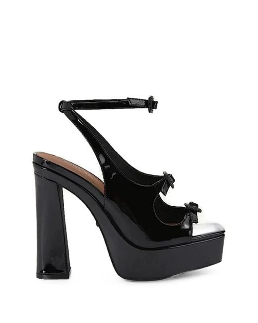 Kurt Geiger Black 3-Buckle Platform Heels