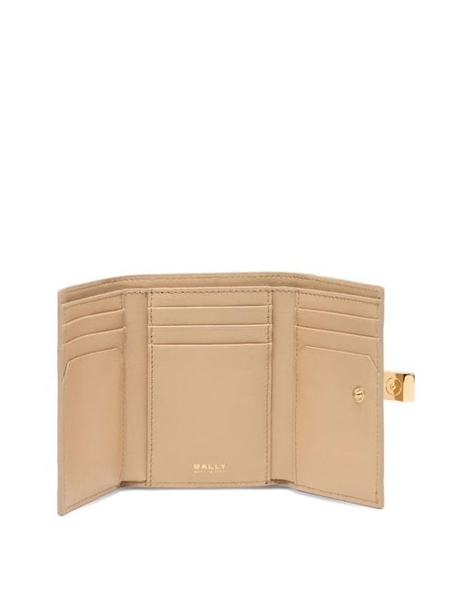 Bally Natural Lock Me Grained-Leather Wallet