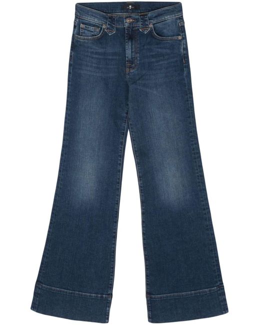 7 For All Mankind Blue Western Modern Dojo Flared Jeans