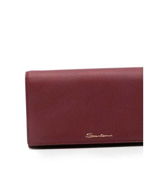 Santoni Purple Chain Leather Wallet
