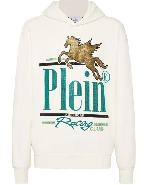 Philipp Plein Blue Racing Club Hoodie for men