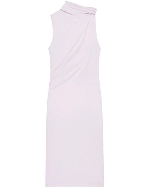 Robe Courte À Design Drapé Courreges en coloris White