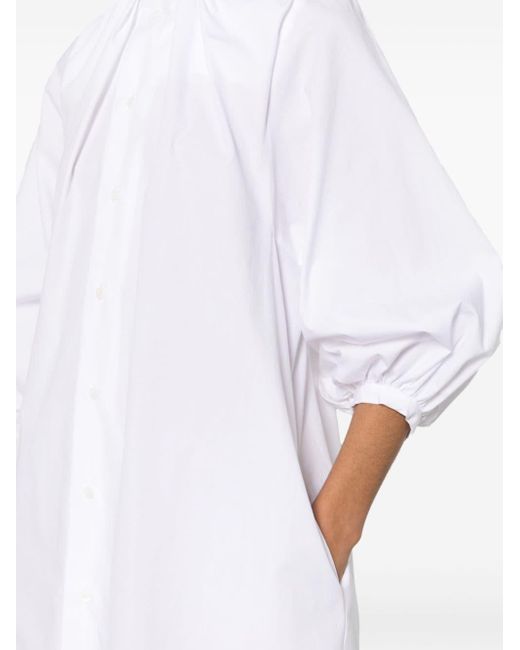 MM6 by Maison Martin Margiela White Cotton Poplin Shirt Dress