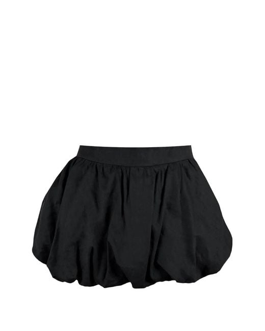 Contessa Mills Black Bubble-Hem Gathered Skirt