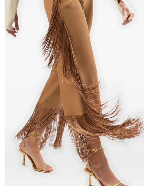 Taller Marmo Brown Nevada Fringed-Hem Trousers