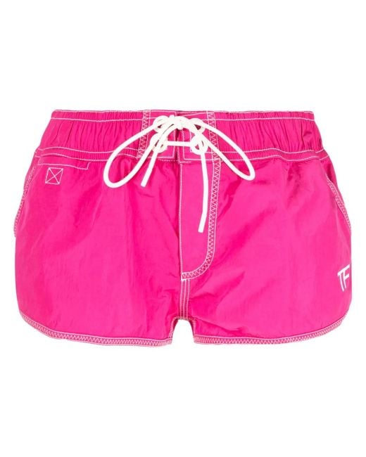 Tom Ford Shorts Met Logoprint in het Pink