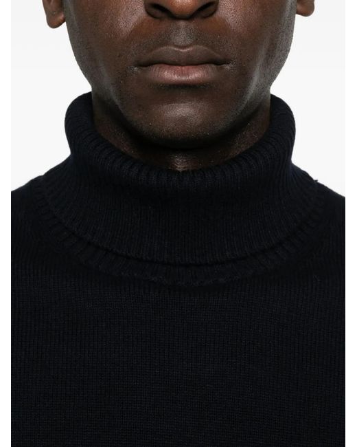Kangra Blue Roll-Neck Long-Sleeved Sweater for men