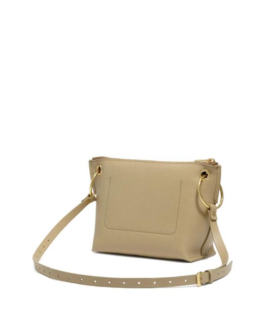 Bimba Y Lola Natural Medium Trapezium Leather Crossbody Bag