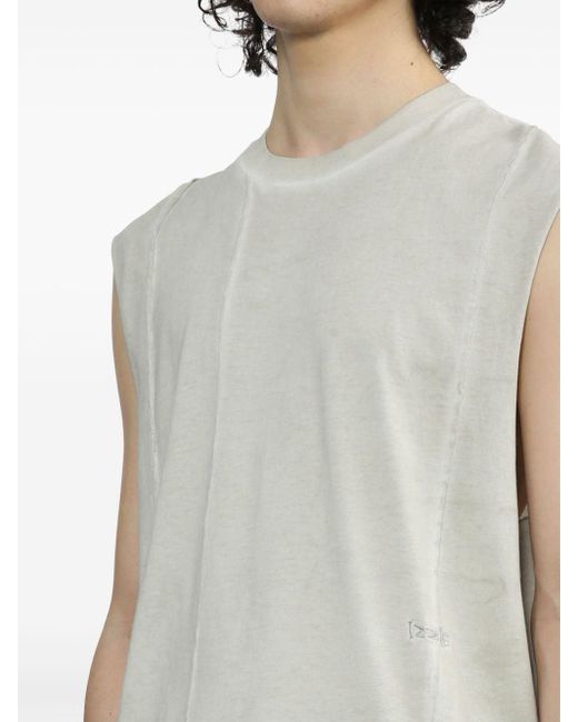 Izzue Gray Raised-seam Cotton Vest for men