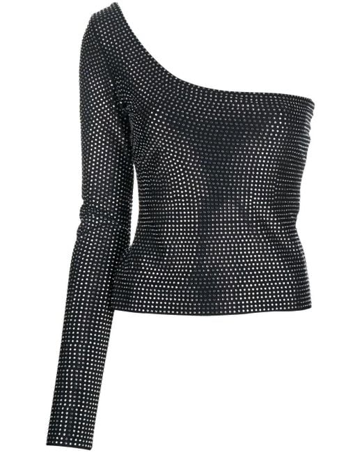 Top con aplique de cristal GIUSEPPE DI MORABITO de color Black