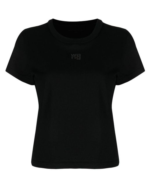 Alexander Wang Black White T-shirt With Embossed Logo