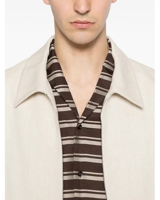 Sandro White Veste Zippée À Col for men