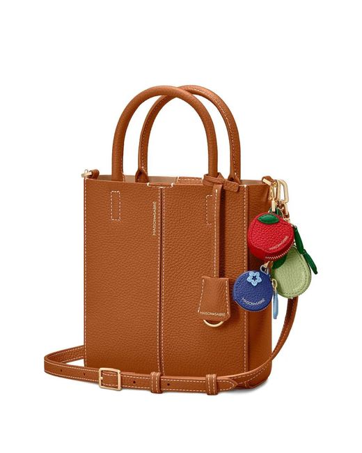 Maison De Sabre Brown Mini Rolled Handles Leather Soft Tote