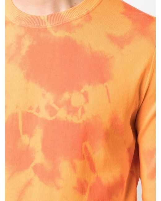Woolrich Orange Tie-Dye Knit Jumper for men