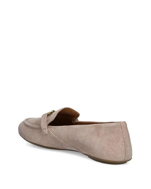 Geox Brown Buckle-Detail Suede Loafers