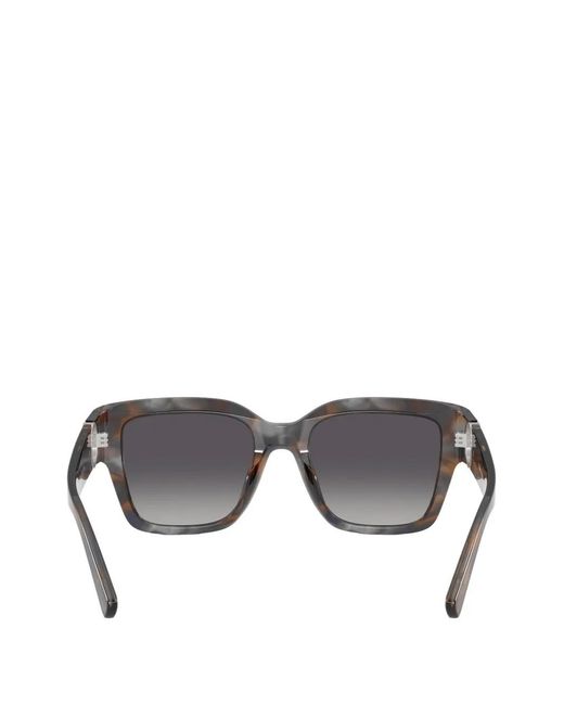 Tory Burch Gray Double T Square-Frame Sunglasses