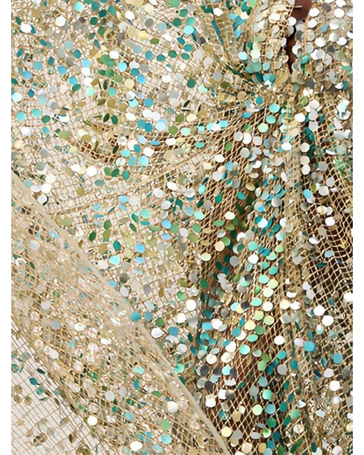 SANA OSMANI Green Divina Sequin Maxi Dress