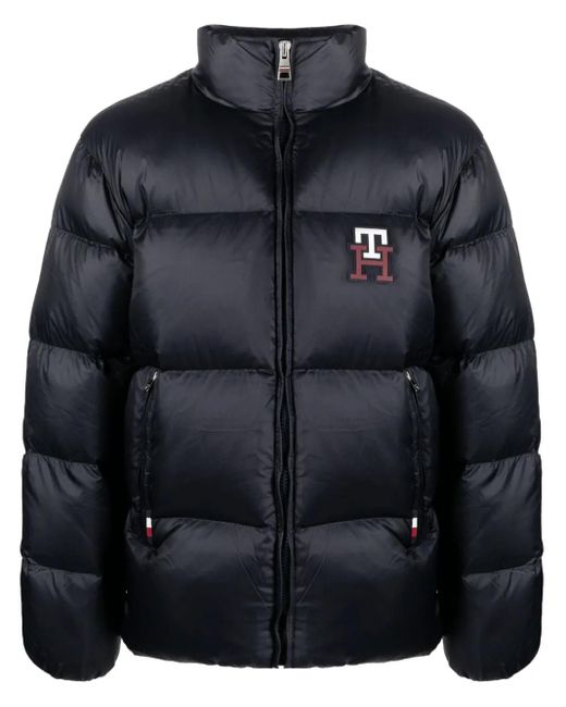 Piumino Con Logo di Tommy Hilfiger in Black da Uomo