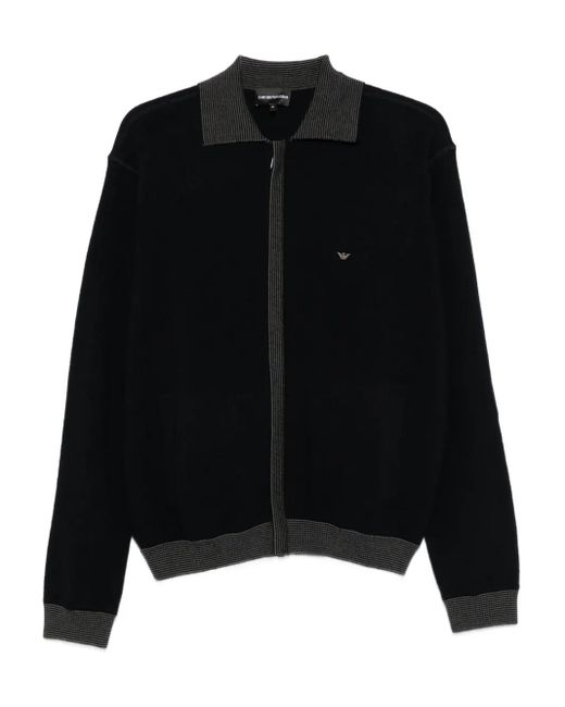 メンズ Emporio Armani ジップアップ カーディガン Black