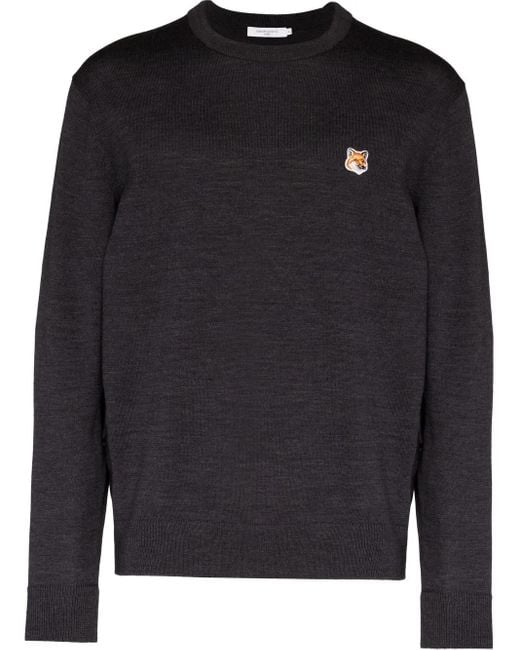 Pull En Laine À Patch Logo Maison Kitsuné pour homme en coloris Black