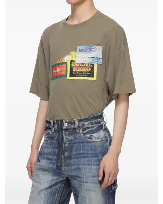 Martine Rose Gray T-Shirt Mit Grafischem Print