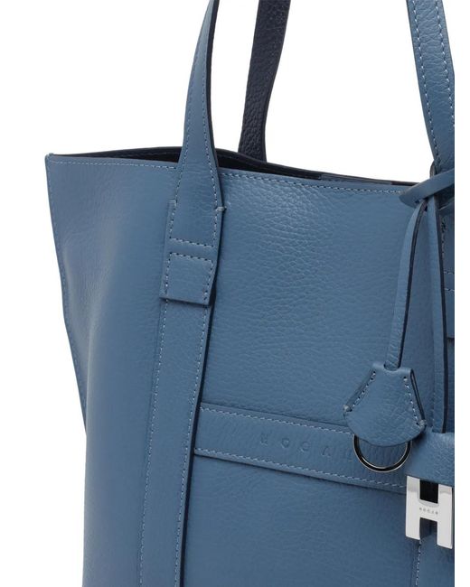 Hogan Blue Sac Cabas À Breloque Logo