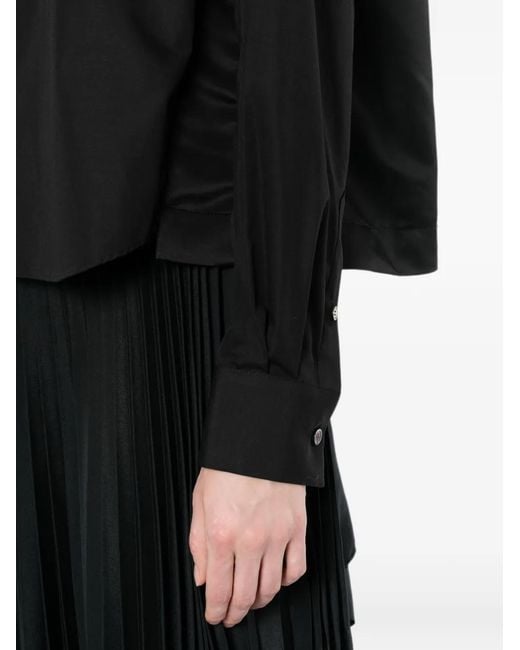 Sacai Black Button-Up Twill Shirt