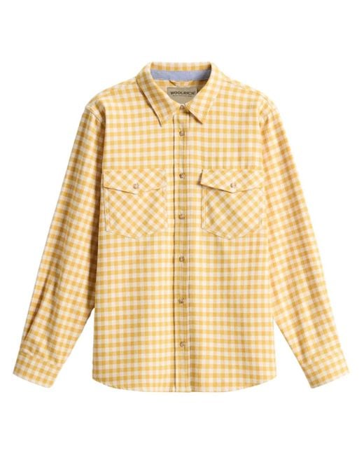 Woolrich Metallic Cotton Plaid Button-Down Flannel Shirt